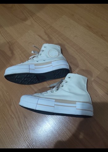 Converse krem Platform Topuklu Bağcıklı Kadın Spor Ayakkabı - Görsel 6