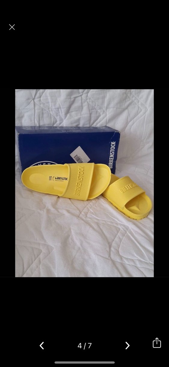 Sarı Kadın Birkenstock Bantlı Terlik - Görsel 4