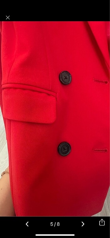 Pull bear kırmızı blazer - Görsel 5