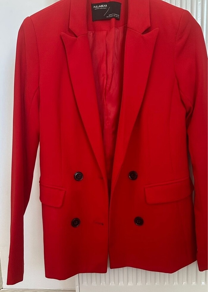 Pull bear kırmızı blazer - Görsel 2