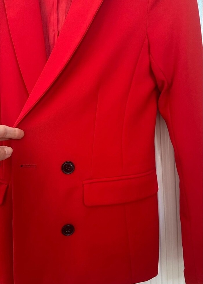Pull bear kırmızı blazer - Görsel 3
