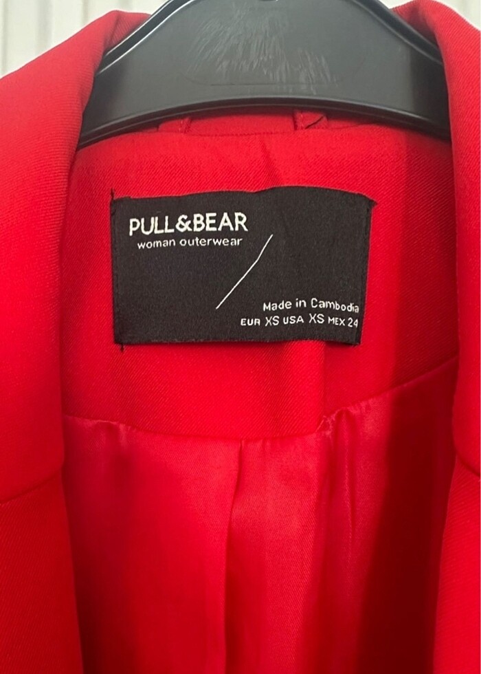 Pull bear kırmızı blazer - Görsel 4