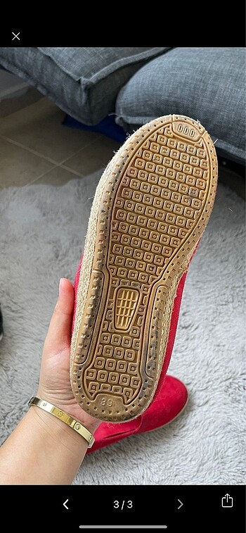 39 Beden Kırmızı süet babet