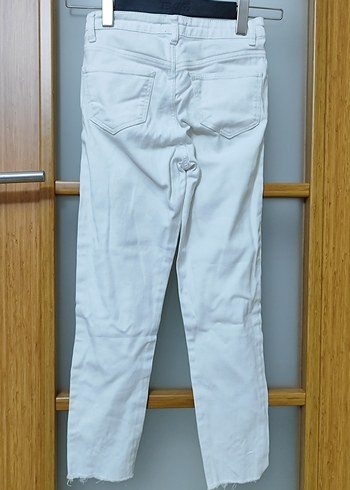 34 Beden Beyaz Kadın Denim Midi Pantolon