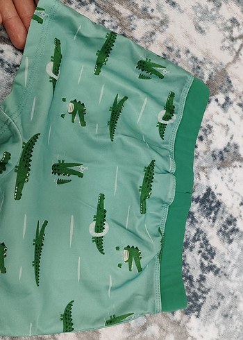 Yeşil Desenli Erkek Çocuk Deniz Şortu - Görsel 2