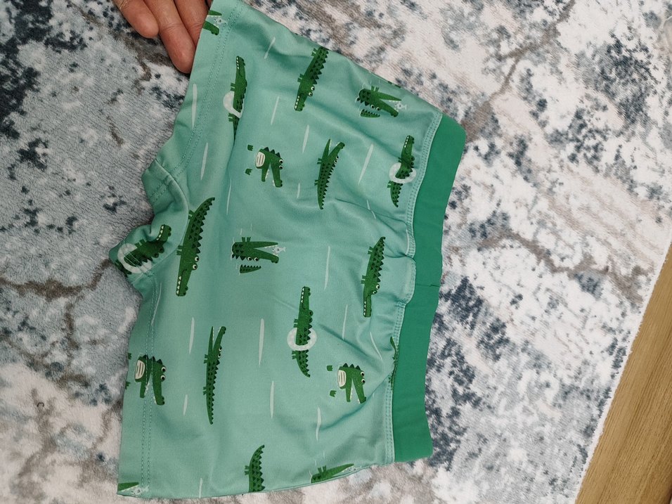 Yeşil Desenli Erkek Çocuk Deniz Şortu - Görsel 2