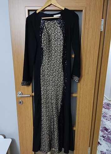 Balık model payet ve sim detayli abiye elbise