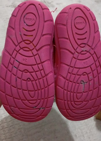 24 Beden Kız Çocuk Pembe Sıcak Terlik Velcro