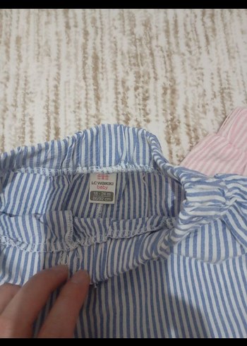 LC Waikiki Kız Çocuk Çizgili Pamuklu Şort