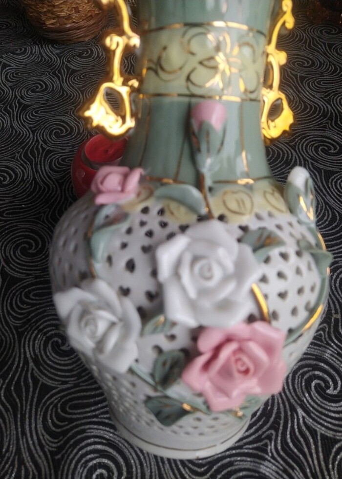 CAPODİMONTE ANTİKA VAZO - Görsel 2