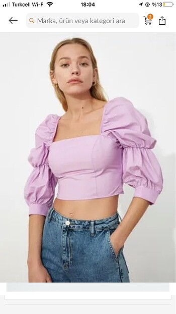 ARKASI FERMUARLI LİLA KADIN CROP