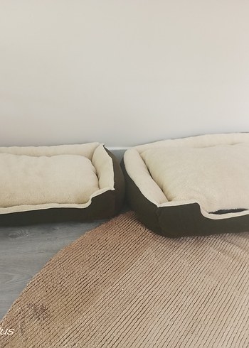  Beden beyaz Renk Haki yeşil Kenarlı krem köpek yatağı