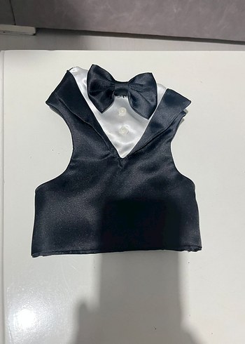Siyah Fiyonk Detaylı petshop smokin
