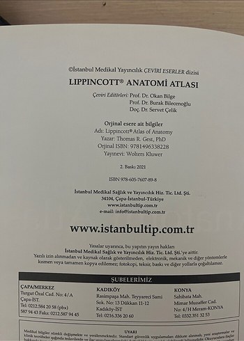 Lippincott Anatomi Atlası - Uluslararası Baskı