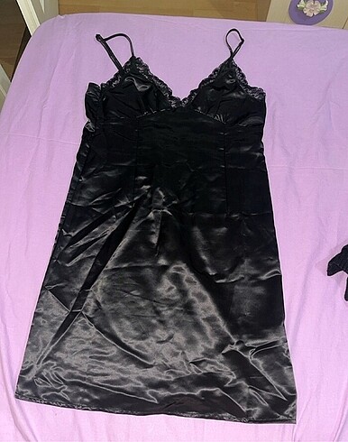 H&M Saten Elbise&Gecelik