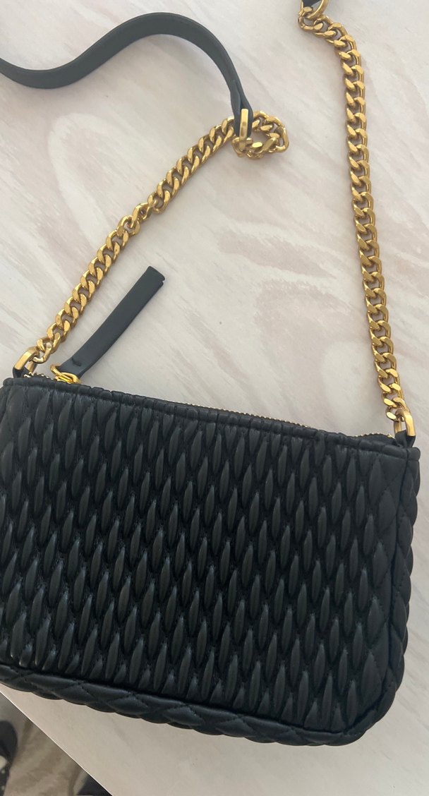 Zincir Detaylı Siyah Deri Kadın Çanta - Görsel 2