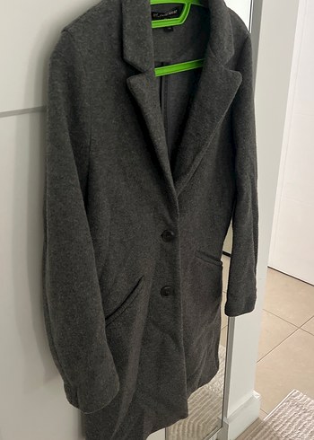 Düğmeli Antrasit Kaban - Görsel 5