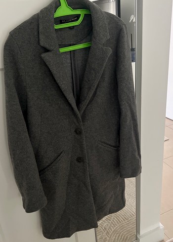 Düğmeli Antrasit Kaban - Görsel 2