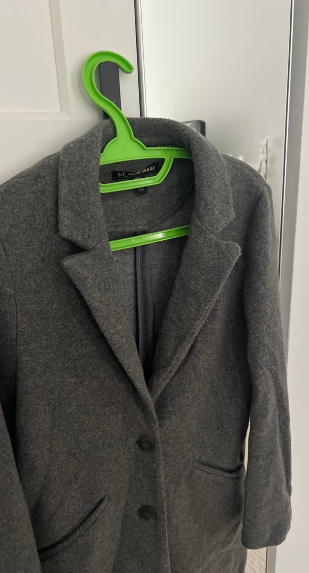 Düğmeli Antrasit Kaban - Görsel 4