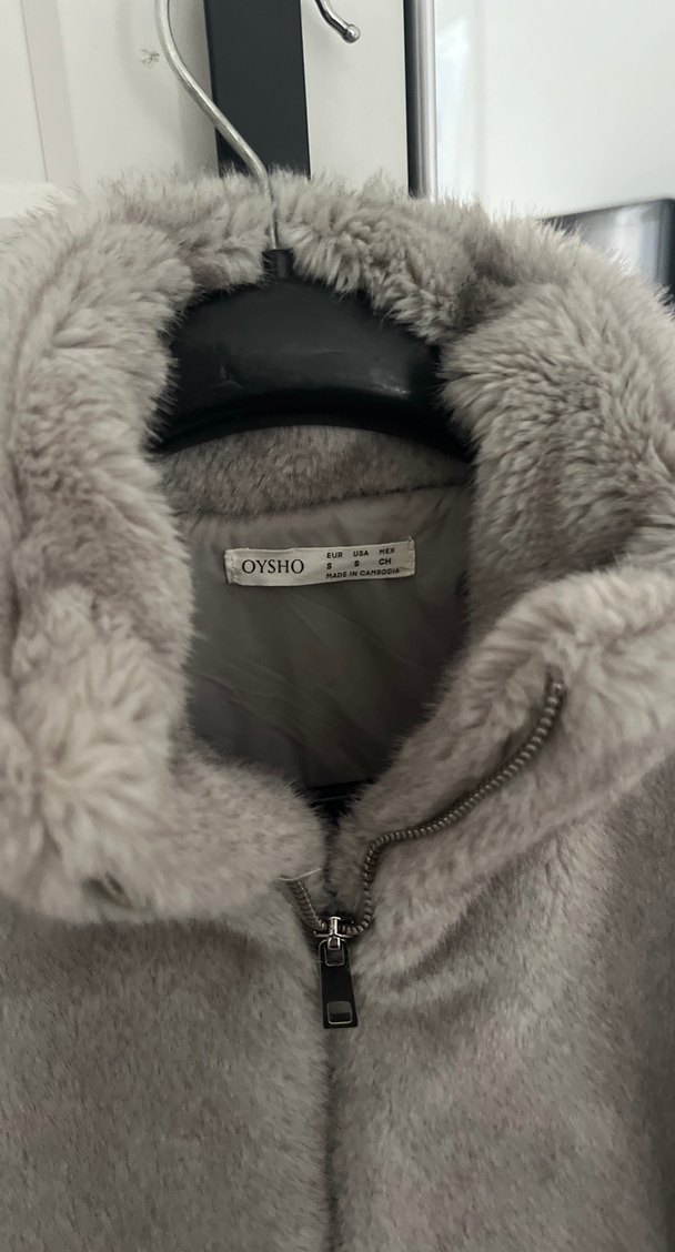 Gri Peluş Kadın Kışlık Ceket - Görsel 3