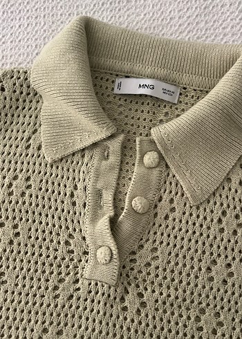 Yeşil Nakışlı Örgü Bohem Kadın üst - Görsel 2