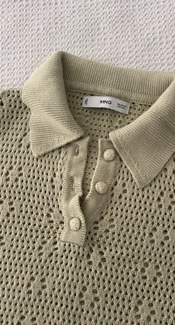 Yeşil Nakışlı Örgü Bohem Kadın üst - Görsel 2