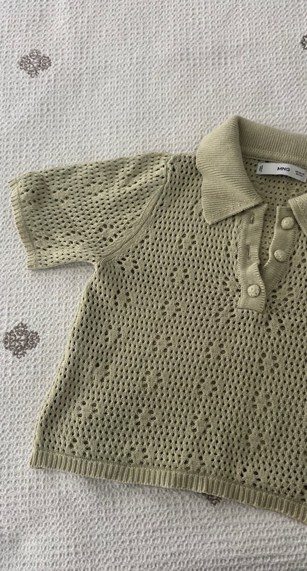 Yeşil Nakışlı Örgü Bohem Kadın üst - Görsel 3