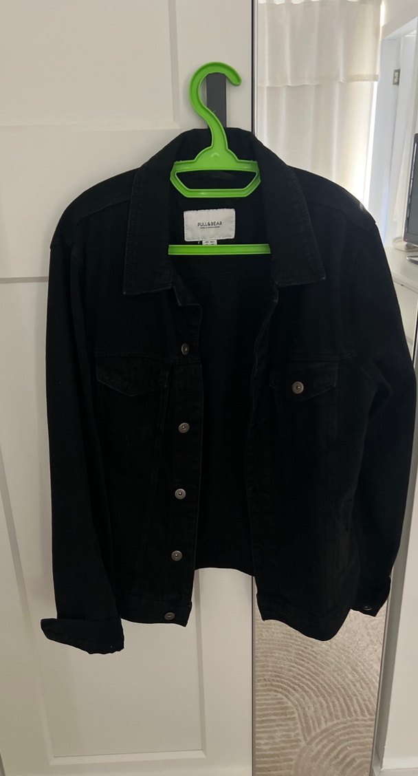 Düğmeli Siyah Denim Ceket - Görsel 2