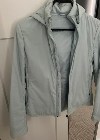 Mavi Kadın Midi Ceket, Fermuarlı, Yüksek Yakalı - Görsel 2