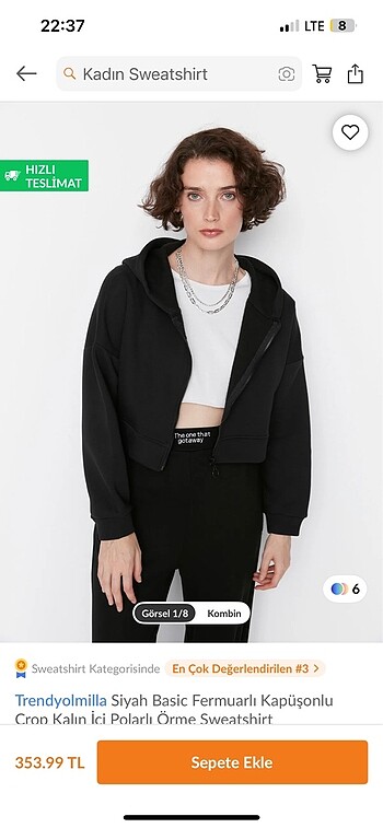 Trendyolmilla fermuarlı sweatshirt