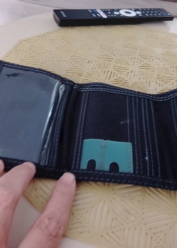 Beden mavi Renk Siyah Baskılı Erkek Cüzdanı