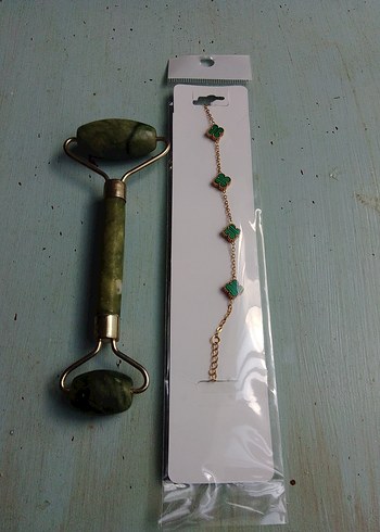 Yeşim Taşı Yüz Masaj Aleti ve Bileklik - Görsel 2