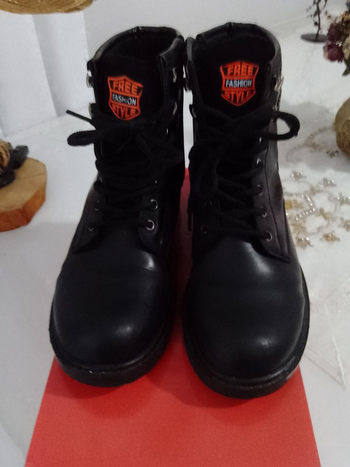 Tokalı Siyah Biker unisex Bot - Görsel 2