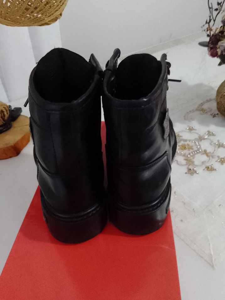 Tokalı Siyah Biker unisex Bot - Görsel 4