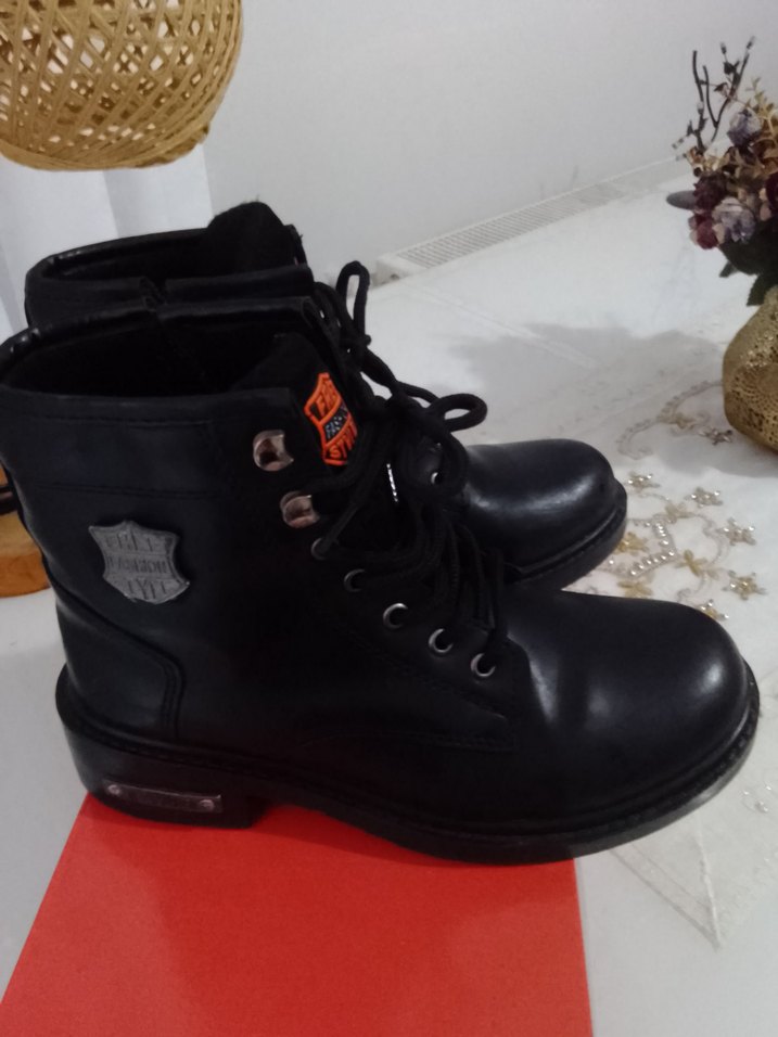 Tokalı Siyah Biker unisex Bot - Görsel 5