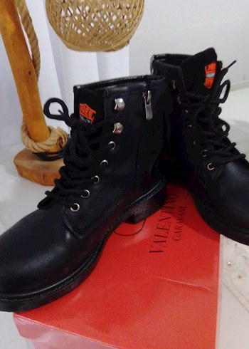 Kilitli Siyah Unisex Biker Botları - Görsel 7