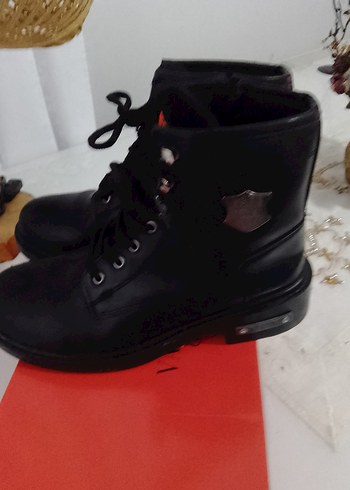 Kilitli Siyah Unisex Biker Botları - Görsel 3