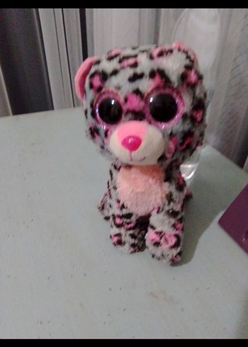 Gri ve Pembe Leopar Desenli Peluş Oyuncak - Görsel 5