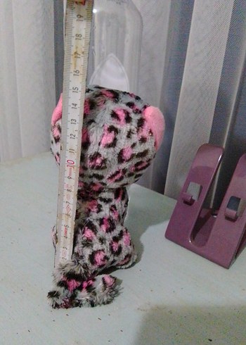 Gri ve Pembe Leopar Desenli Peluş Oyuncak - Görsel 3