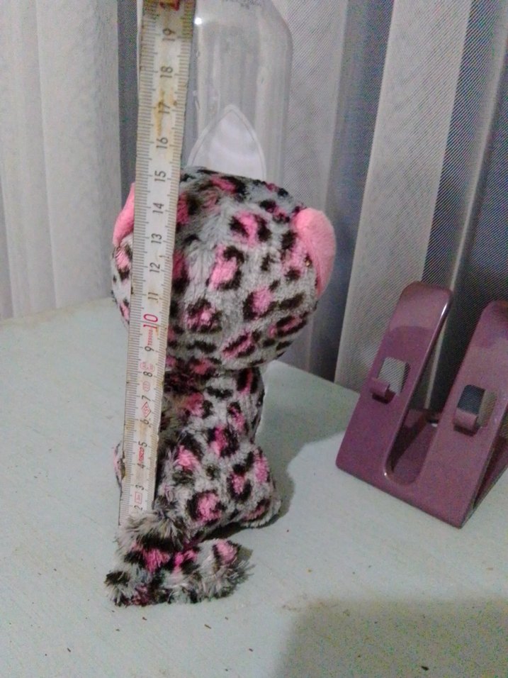 Gri ve Pembe Leopar Desenli Peluş Oyuncak - Görsel 3