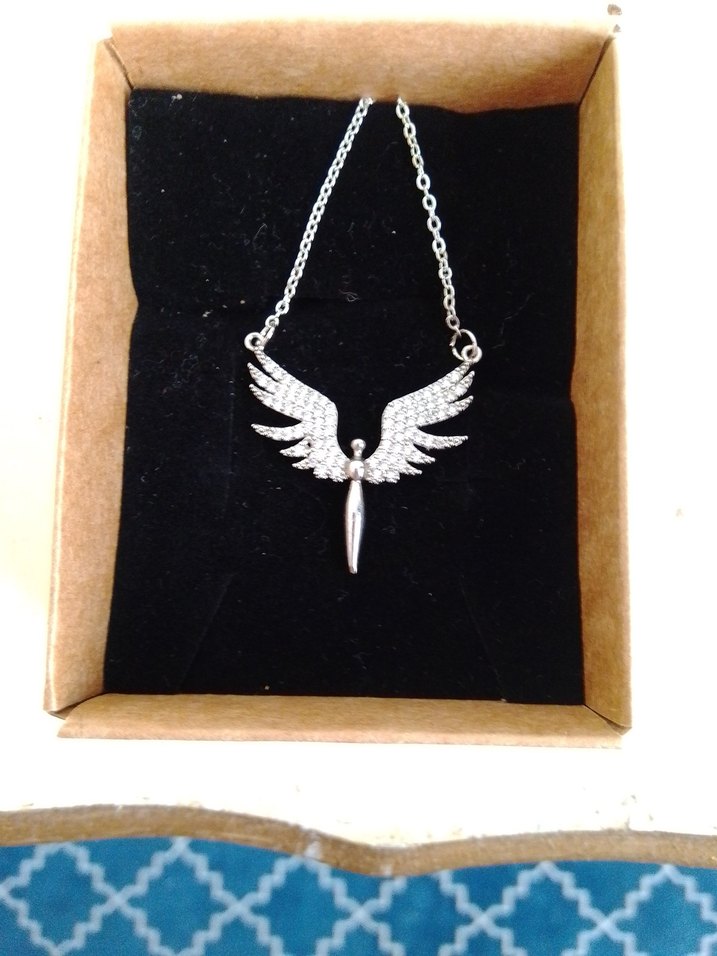 Zincir Detaylı Gotik Kanatlı Kolye - Görsel 4