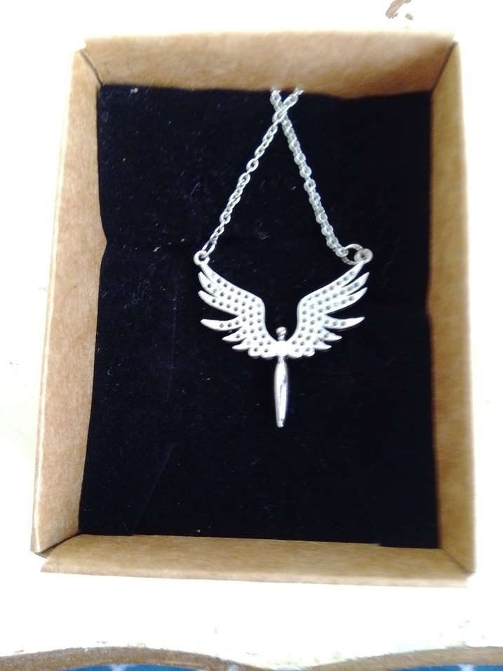 Zincir Detaylı Gotik Kanatlı Kolye - Görsel 2