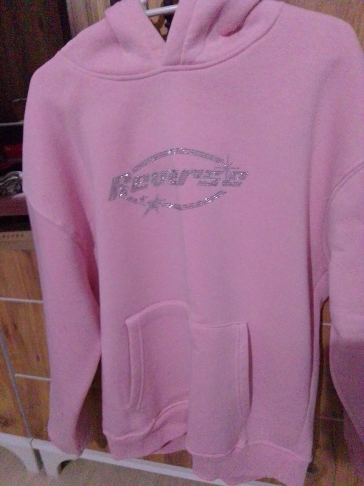 Pembe Kapüşonlu Kadın Sweatshirt - Görsel 3