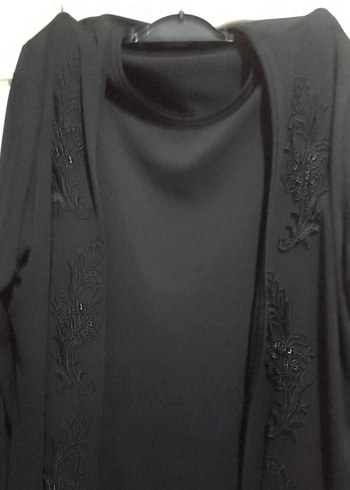 Uzun Siyah bluz ve hırka - Görsel 3