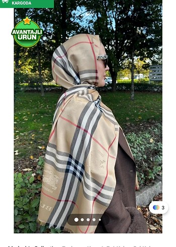 Kadın Kahverengi Salaş Desenli Atkı - Görsel 2