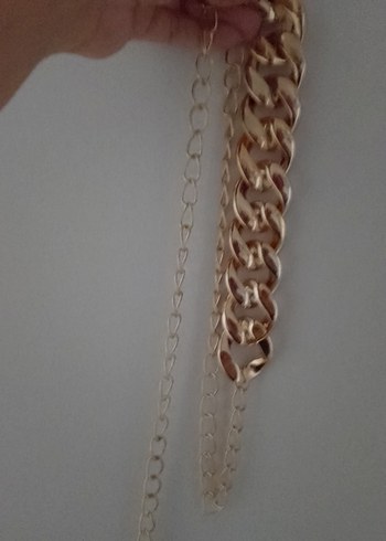 Zincir Detaylı Parlak Altın etek elbise pantolon kemeri - Görsel 5