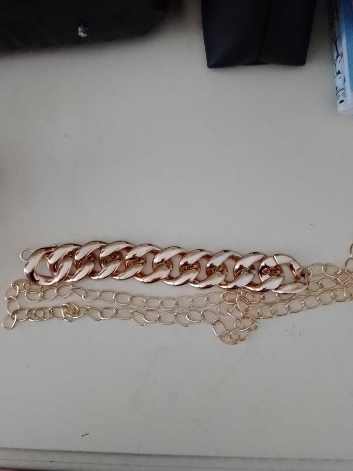 Zincir Detaylı Parlak Altın etek elbise pantolon kemeri - Görsel 4