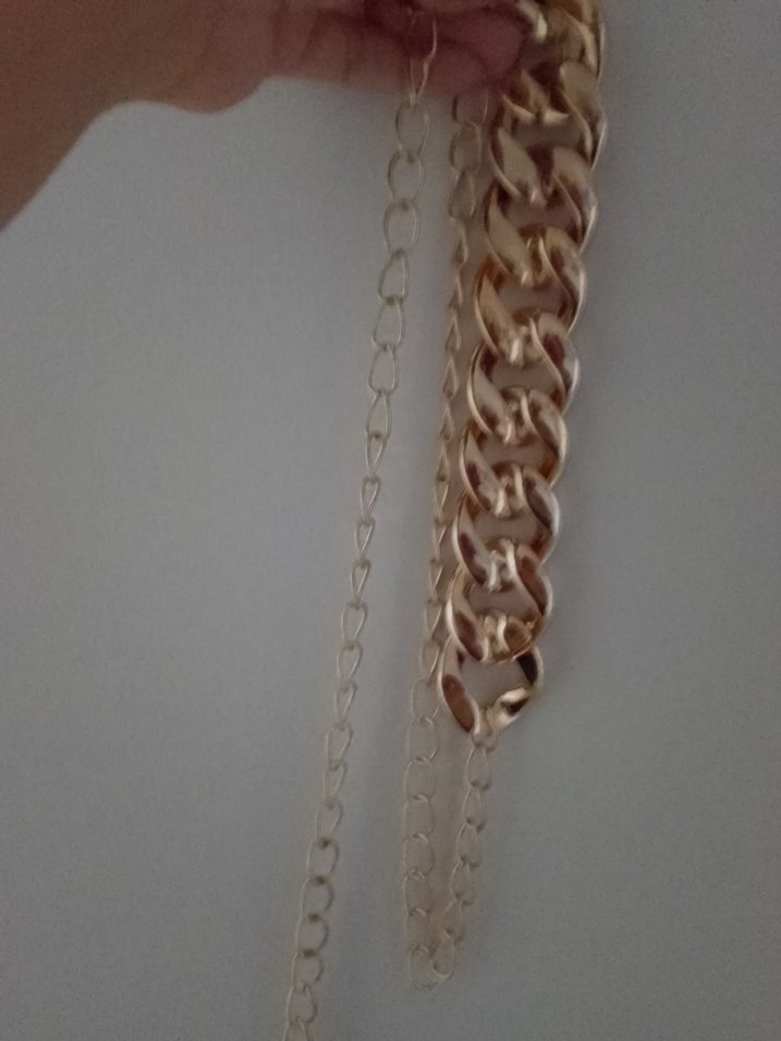 Zincir Detaylı Parlak Altın etek elbise pantolon kemeri - Görsel 5