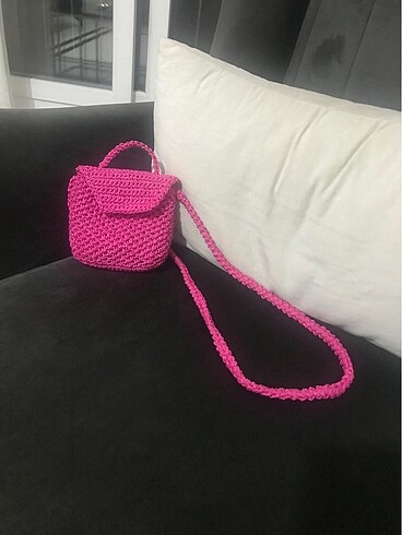  Beden pembe Renk Kağıt ipten mini çanta