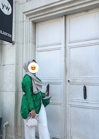 Şeffaf Yeşil Kadın tunik ceket